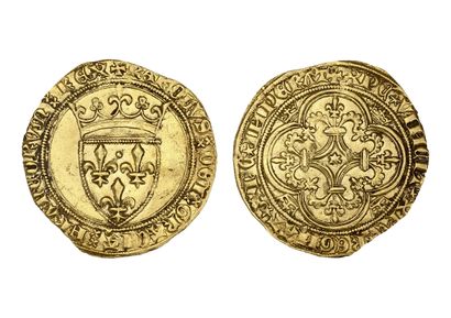 null CHARLES VI (1380-1422)
Écu d'or à la couronne. Tournai. 3,80 g.
Écu de France...