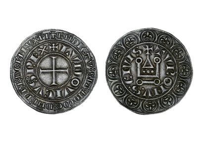 null LOUIS IX, Saint Louis (1226-1270)
Gros tournois.
Croix et légende.
R/ Châtel.
D....