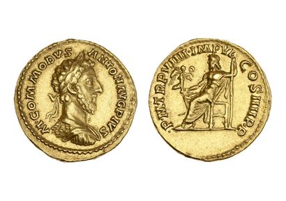 null COMMODE (177-192) 
Auréus. Rome. 7,31 g.
Son buste lauré et cuirassé à droite.
R/...