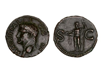 null AGRIPPA († 12 av. J.-C.)
As. Rome
Sa tête à gauche avec la couronne rostrale.
R/...