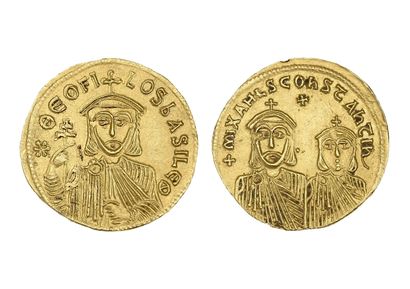 null THÉOPHILE et ses fils MICHEL et CONSTANTIN (829-842)
Solidus. Constantinople....