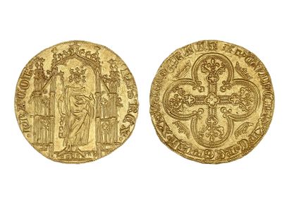 null PHILIPPE VI de Valois (1328-1350) 
Royal d'or. 4,23 g.
Le roi debout sous un...
