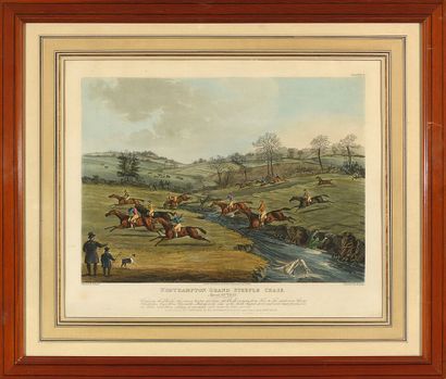 null After J. POLLARD 
Northampton Grand Steeple-Chase, suite of six plates, 1833,...