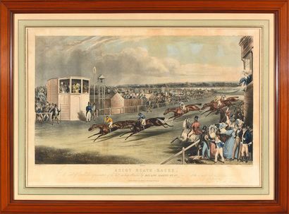null D'après C. TURNER
- The Race for the Trademen's Plate, Chester, 1839, eau-forte...