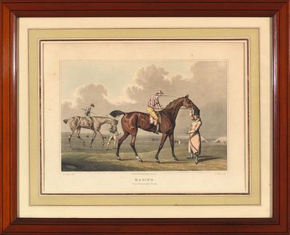 null After ALCON
Racing, 1820, suite of three plates, etching and aquatint by E....