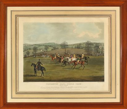 null After J. POLLARD 
Northampton Grand Steeple-Chase, suite of six plates, 1833,...