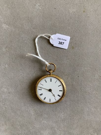 null Montre de dame à clef à remontage par le fond en or jaune 750 millièmes gravé,...