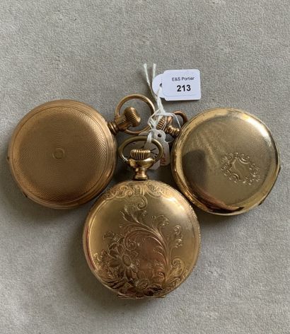 Three pocket watches of form savonnette with...