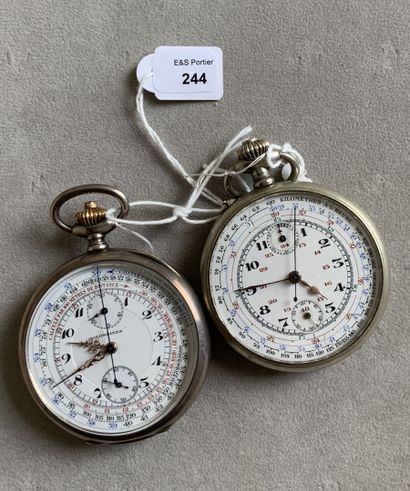 Lot including: silver guilloche pocket watch...