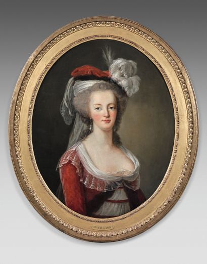 null ÉCOLE FRANÇAISE vers 1820, entourage de Madame VIGÉE Le BRUN
Portrait de la...