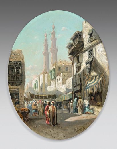 null Louis-Amable CRAPELET (1822-1867)
Cairo - Upper Egypt
Two oil paintings on panel,...