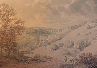 C. BOURGEOIS
Paysage de vallée avec aqueduc...