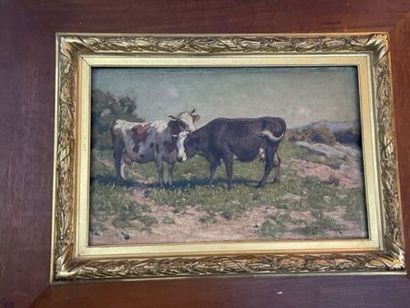 null Walter VILLDELCOMBE (né en 1886)
Vaches au pâturage
Huile sur panneau, signé...