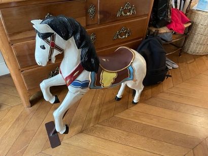 null Repainted wooden carousel horse