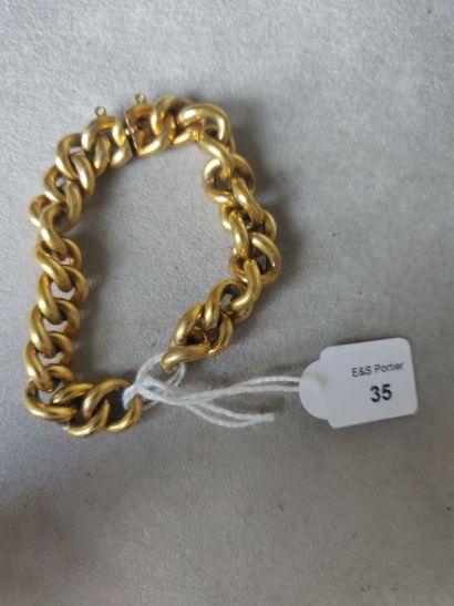 null Bracelet of watch or part of bracelet articulated in yellow gold 750 thousandths,...