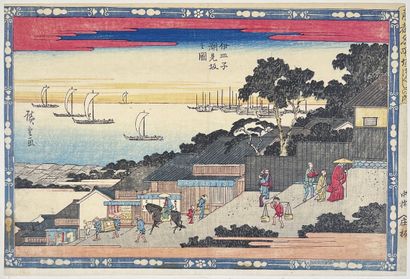 null Utagawa Hiroshige (1797-1858)
Neuf oban yoko-e de la série Tōto meisho saka-zukushi...