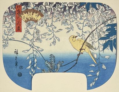 null Utagawa Hiroshige (1797-1858)
Uchiwa-e, de la série Shiki no hana zukushi, Fleurs...