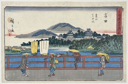 null Utagawa Hiroshige (1797-1858)
Quarante-quatre aiban yoko-e de la série Tōkaidō...