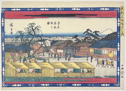 null Utagawa Hiroshige (1797-1858)
Neuf oban yoko-e de la série Tōto meisho saka-zukushi...