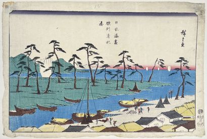 null Utagawa Hiroshige (1797-1858)
Cinq oban yoko-e de la série Nihon minato, Les...