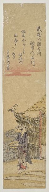 null Attribué à Chobunsai Eishi (1756-1829)
Deux ko-tanzaku :
- Mutsu no kuni meisho,...