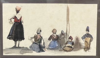 null Gustave François MORIN (1809-1886)
"Personnage de dos"
Aquarelle sur papier.
11,5...