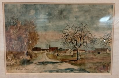 null Roland OUDOT (1897-1981) 
"Les Bréviaires"
Aquarelle et gouache sur papier,...