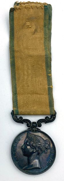 null Médaille commémorative de l'expédition de la Baltique par Wyon en argent, ruban...