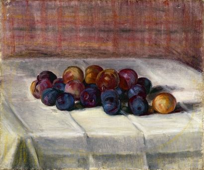 null Jeanne BAUDOT (1877-1957)
Les prunes
Huile sur toile.
38 x 46 cm