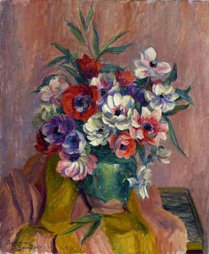 null Jeanne BAUDOT (1877-1957)
Bouquet d'anémones
Huile sur toile, signée en bas...