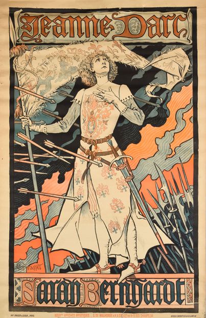 null Ensemble de cinq affiches d'Eugène Grasset (1845-1917) : Jeanne d'Arc par Jules...