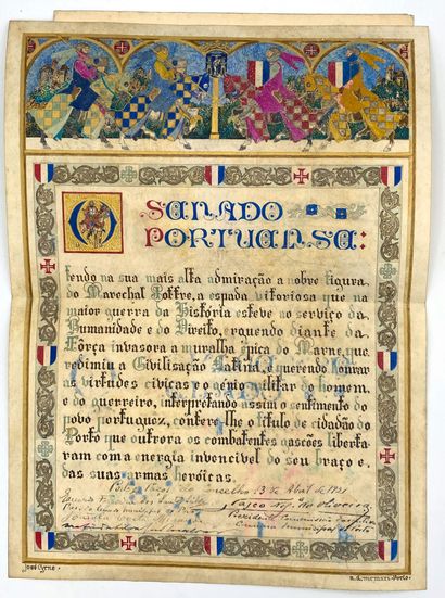 null Portugal, four diplomas and a collar: Order of the Tower and Sword, Grand Cross,...