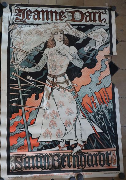 null Ensemble de cinq affiches d'Eugène Grasset (1845-1917) : Jeanne d'Arc par Jules...