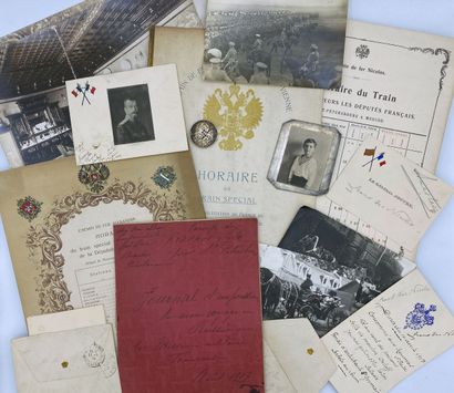 Russie, mission militaire 1913, lot de documents...