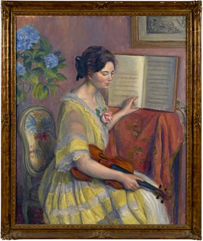 null Jeanne BAUDOT (1877-1957)
Méditation
Huile sur toile, signée en bas vers la...