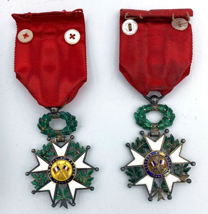 null 1894, ordre de la Légion d'honneur, deux étoiles d'officier en vermeil, or et...