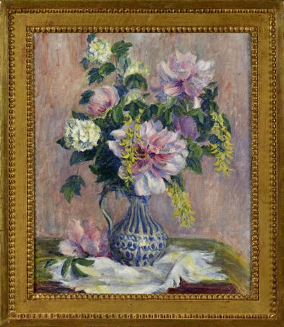 null Jeanne BAUDOT (1877-1957)
Bouquet de pivoines roses
Huile sur toile.
66 x 47...