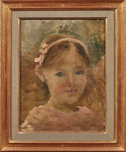 null Alys PRAT (1886-1924)
Le bandeau rose
Huile sur toile.
34,5 x 26,5 cm
