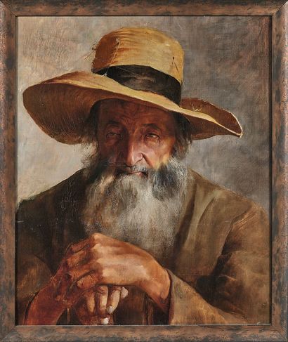 null ÉCOLE MODERNE
L'homme au chapeau
Huile sur toile.
(Restaurations).
55 x 46 ...