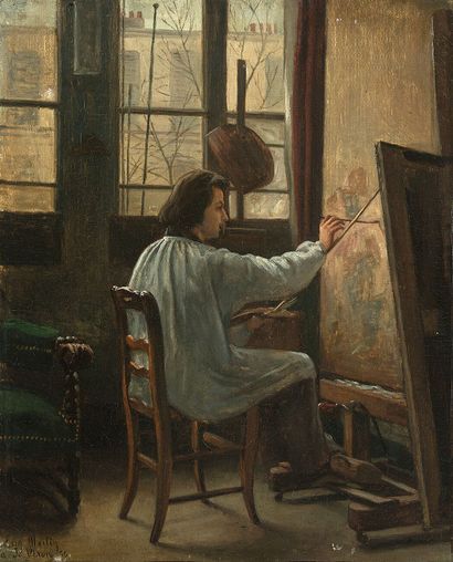 Eugène HARTIG
Peintre dans son atelier
Huile...