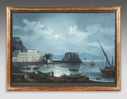 École NAPOLITAINE du XIXe siècle
Vue de Naples,...