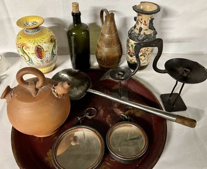 A set of trinkets including a circular dish...