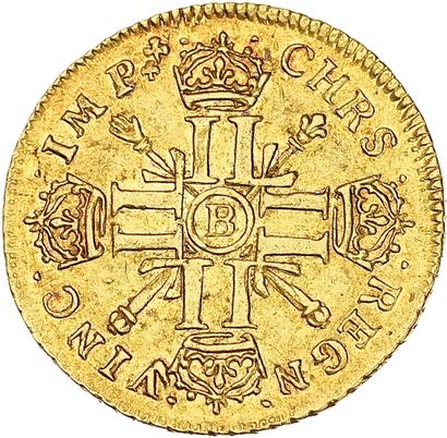 null LOUIS XIV (1643-1715)
Louis d'or aux huit L et aux insignes. 1703. Rouen. Réf....