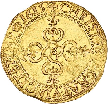 null LOUIS XIII (1610-1643) 
Écu d'or au soleil, 1er type. 1615. Rouen. 3,39 g.
Écu...