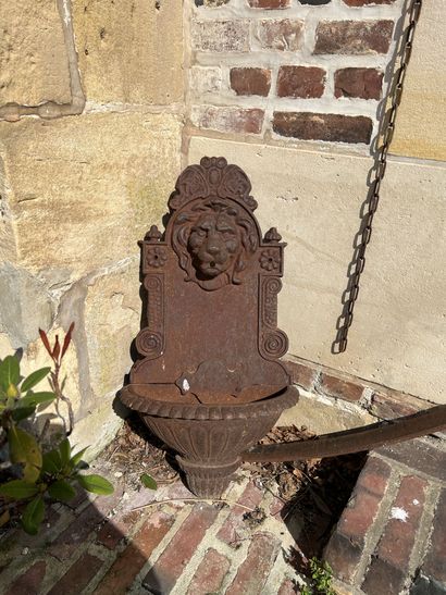 FOUNTAIN in cast iron decorated with a lion's...