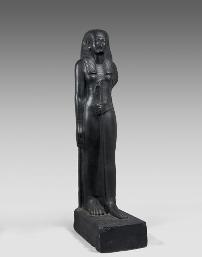 null Moulage du musée du louvre en plâtre patiné de la statue d'Isis. 
Hauteur :...