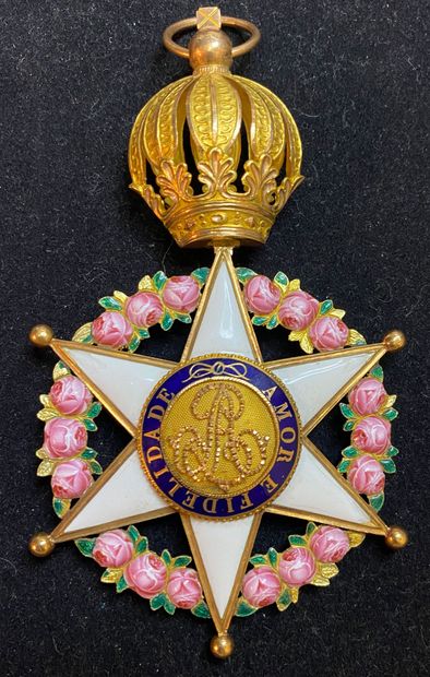 null Empire du Brésil, ordre de la Rose, important collier de grand-croix composé...