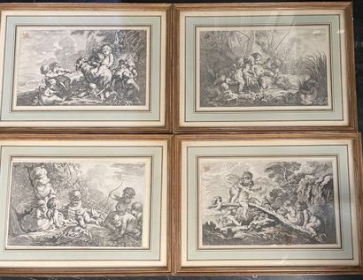 LOT of four engravings after BOUCHER 

