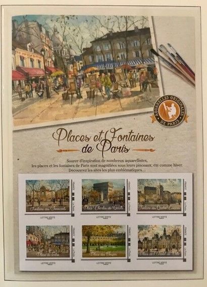 null Lot : France moderne timbres et cartons, en double + 3 boites à trier. Livre...