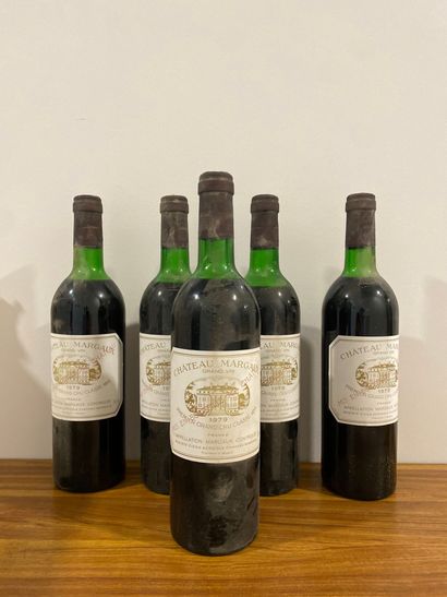 5 bouteilles Château MARGAUX, 1° cru Margaux...